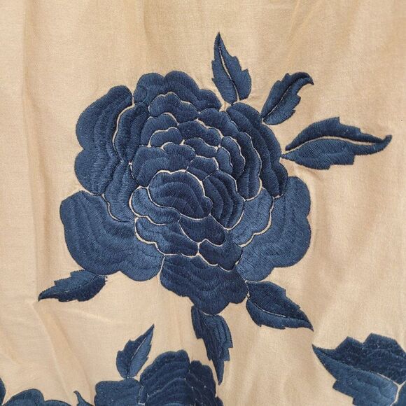 Tibi Balloon Dress 4 Camel Black Flower Applique Oversized Casual Grunge - Picture 6 of 16